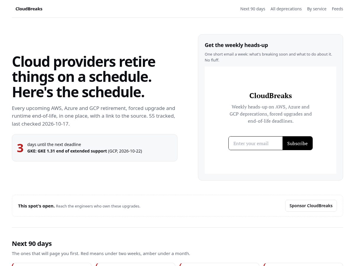Landing-page snapshot of cloudbreaks.dev