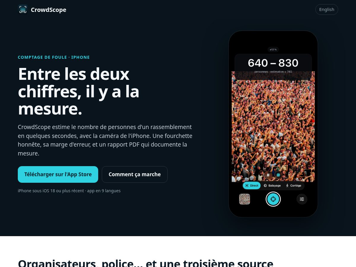 Landing-page snapshot of crowdscope.app