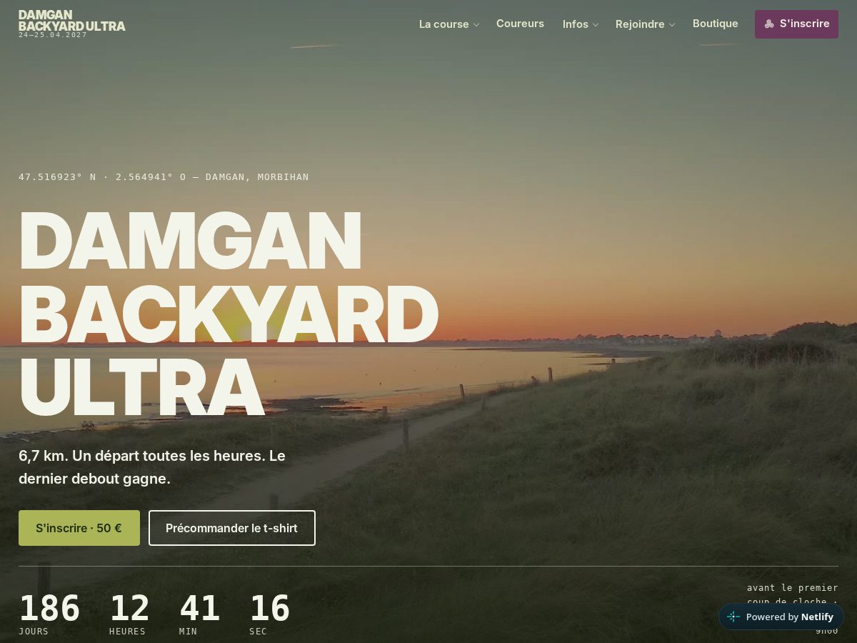 Landing-page snapshot of damgan-backyard.com