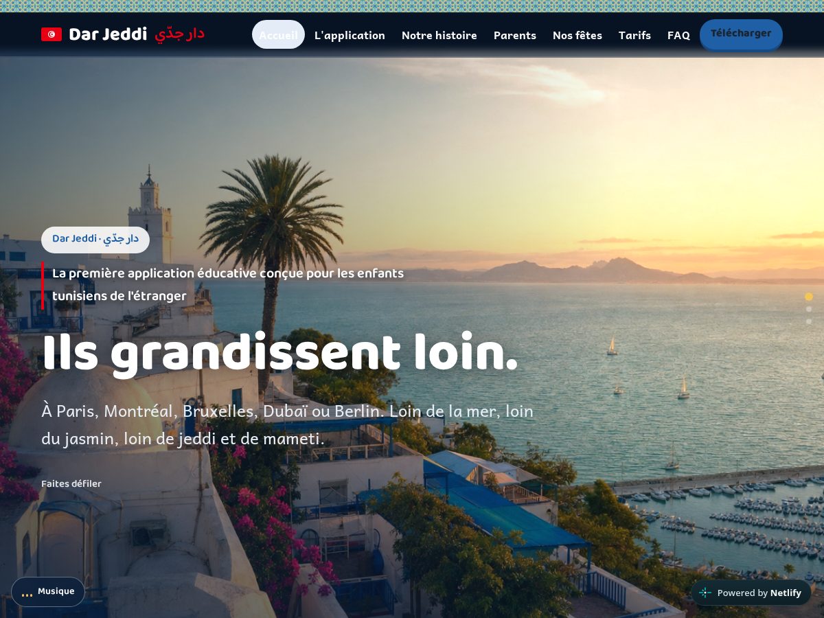 Landing-page snapshot of darjeddi.com