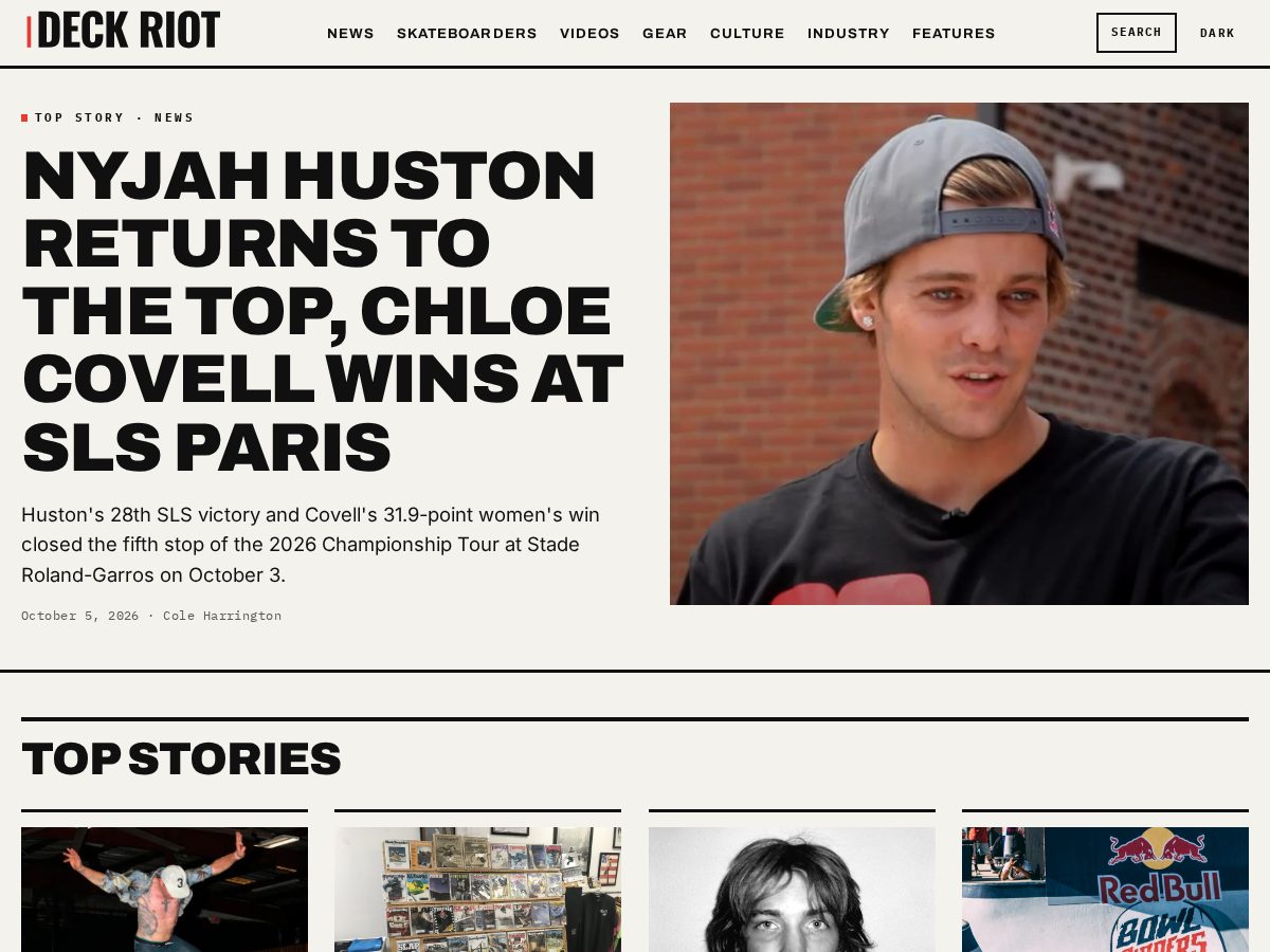 Landing-page snapshot of deckriot.com