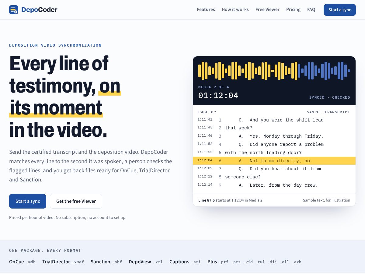 Landing-page snapshot of depocoder.com