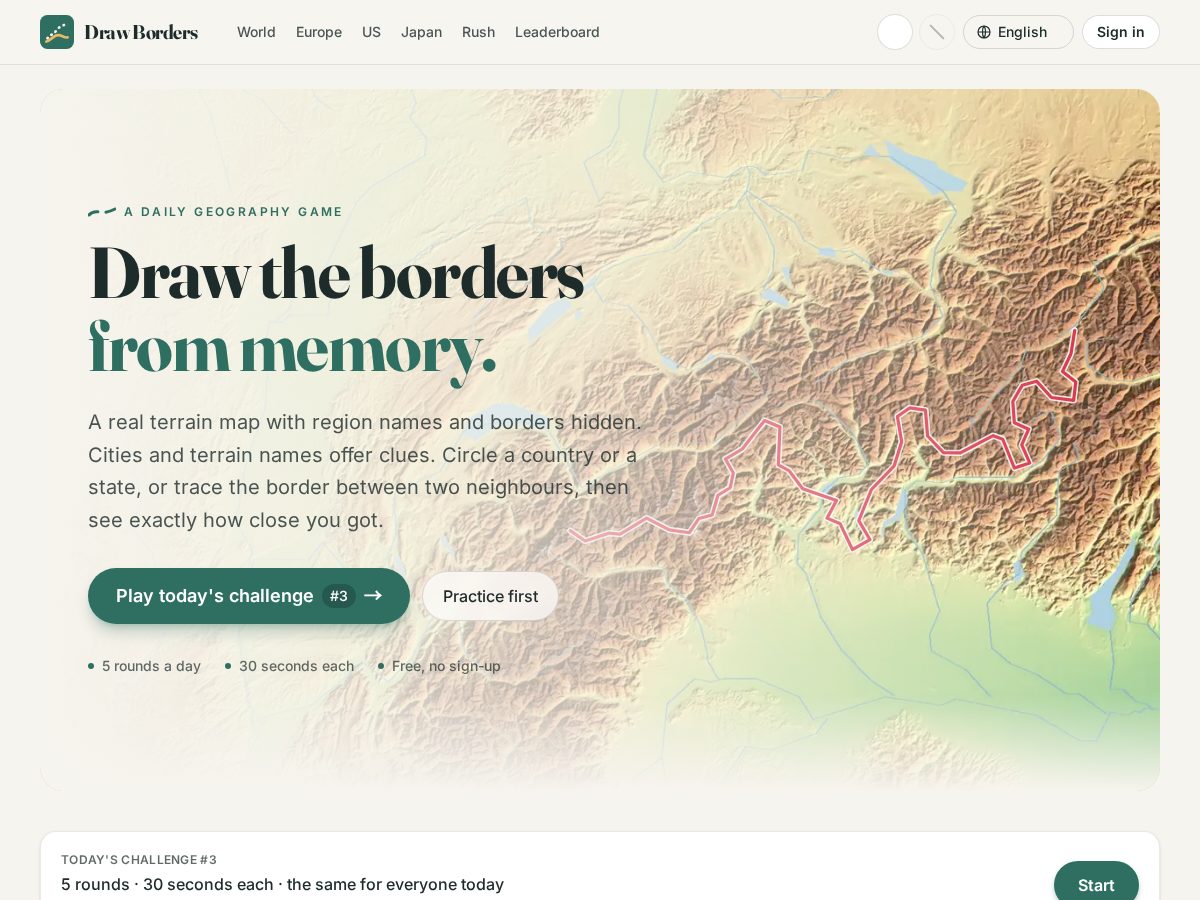Landing-page snapshot of drawborders.com