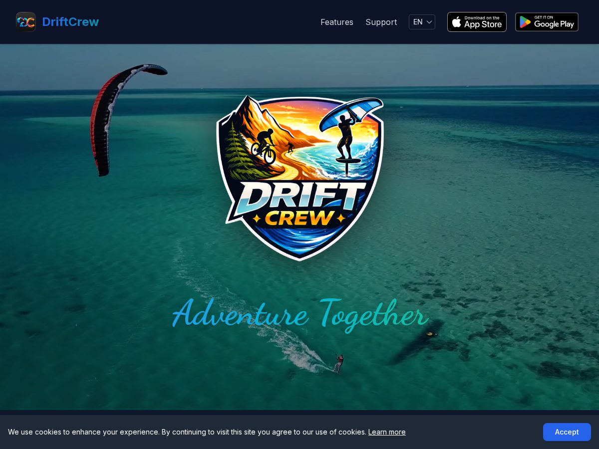 Landing-page snapshot of driftcrew.app