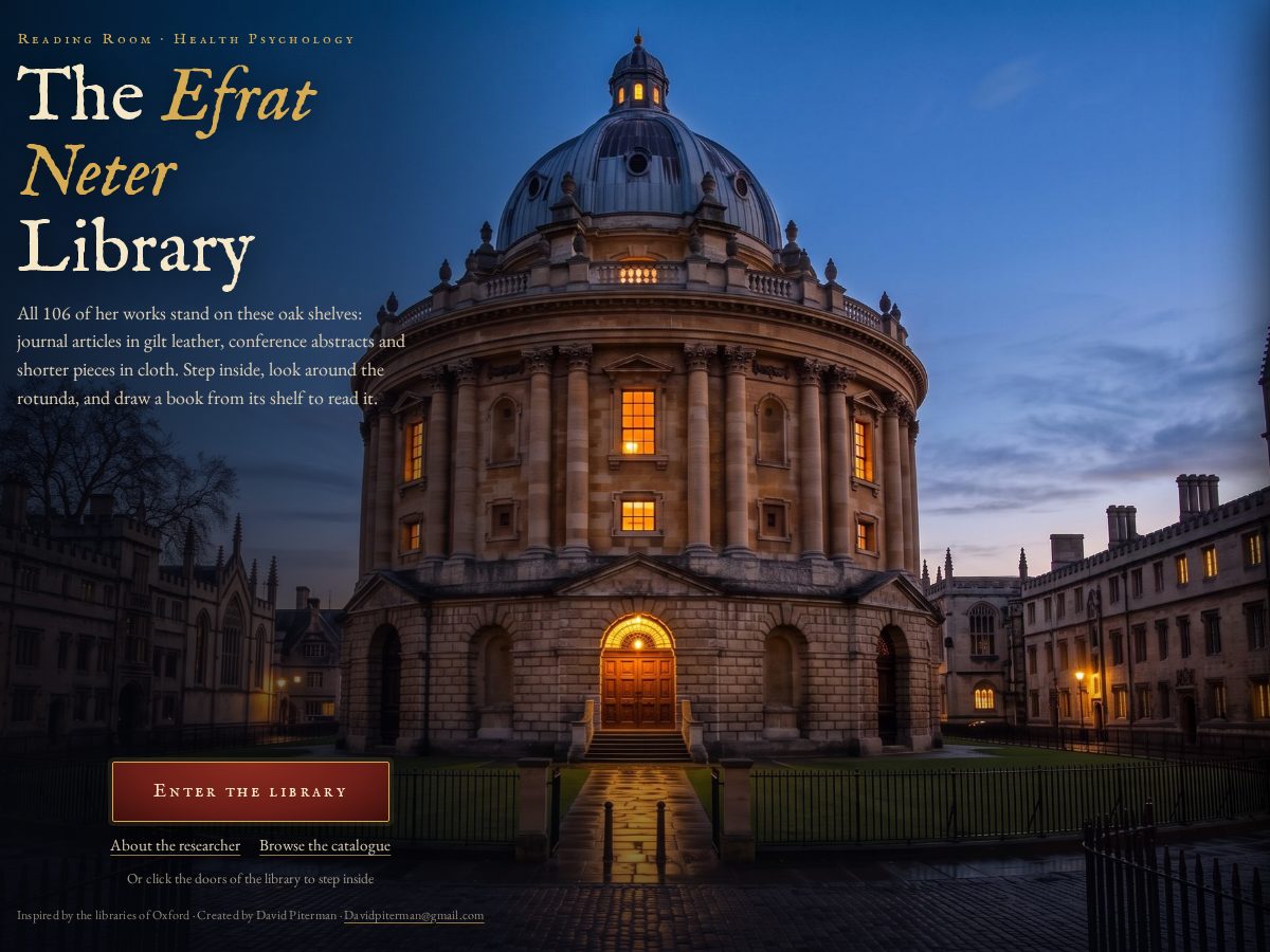 Landing-page snapshot of efratneterlibrary.com