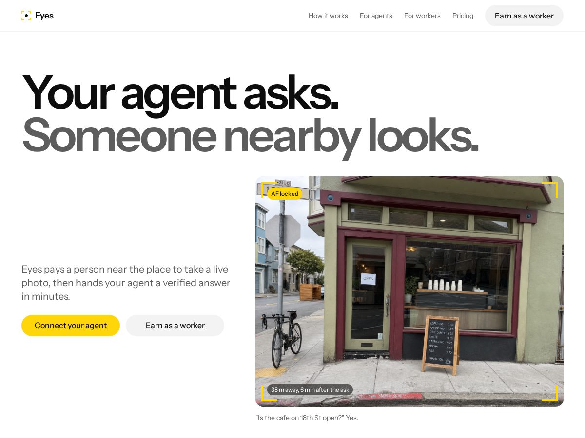 Landing-page snapshot of eyes.pictures