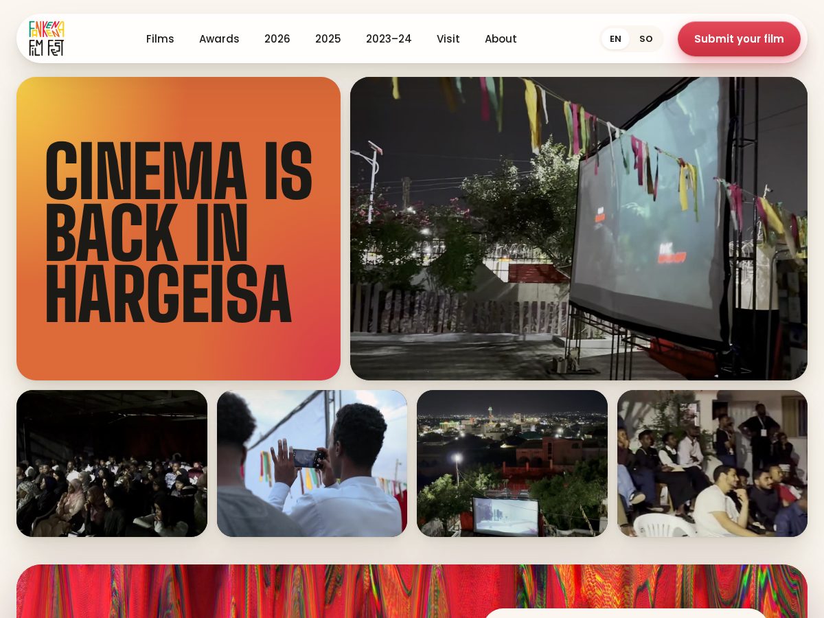 Landing-page snapshot of fankeennafilmfest.com