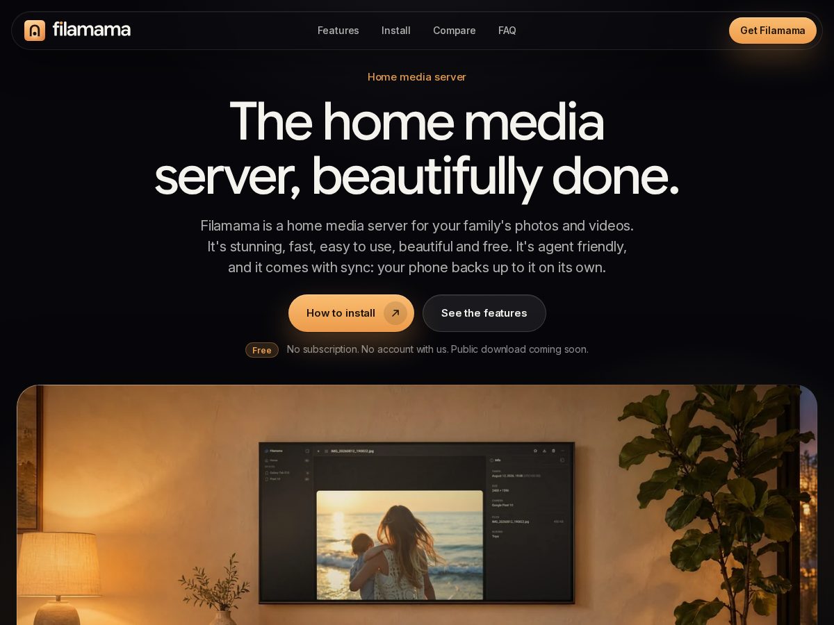 Landing-page snapshot of filamama.com