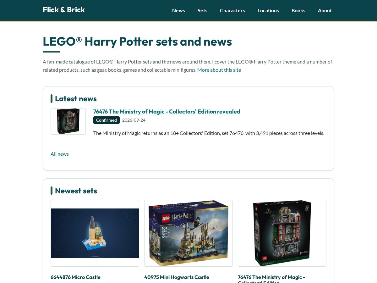 Landing-page snapshot of flickandbrick.com