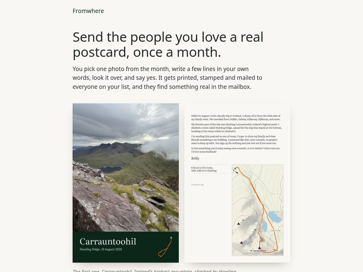 Landing-page snapshot of fromwhere.app