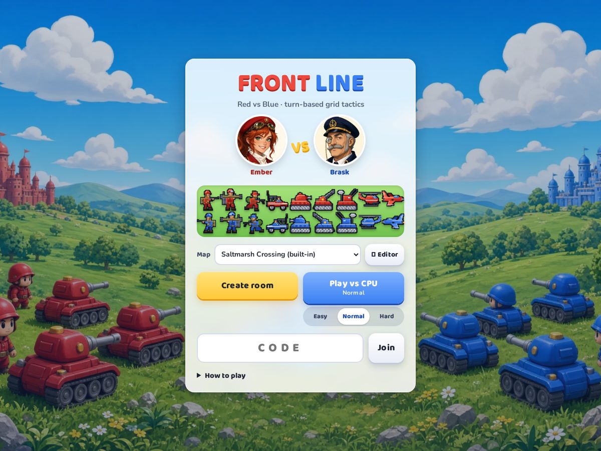 Landing-page snapshot of frontlinearena.com