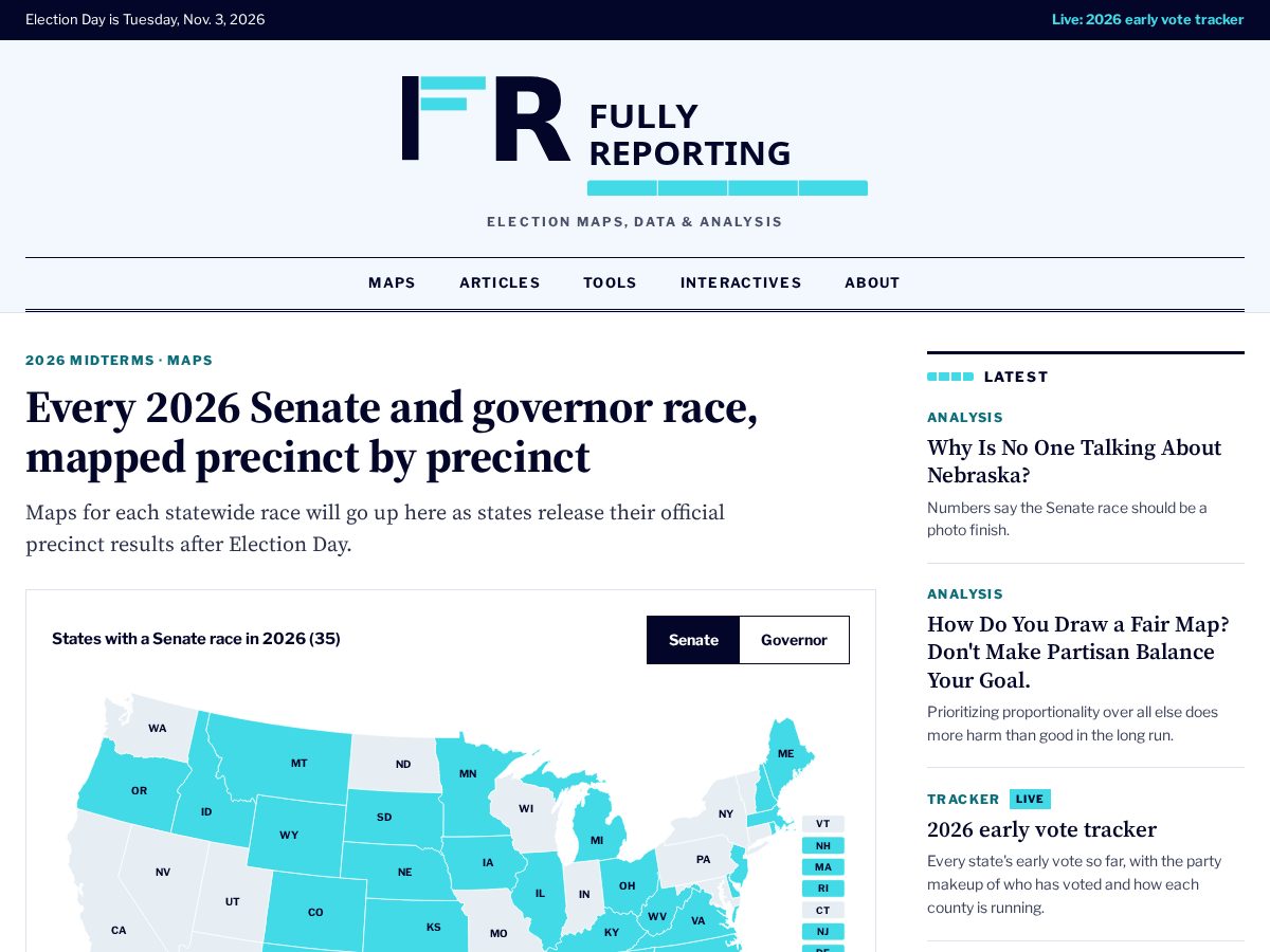 Landing-page snapshot of fullyreporting.com