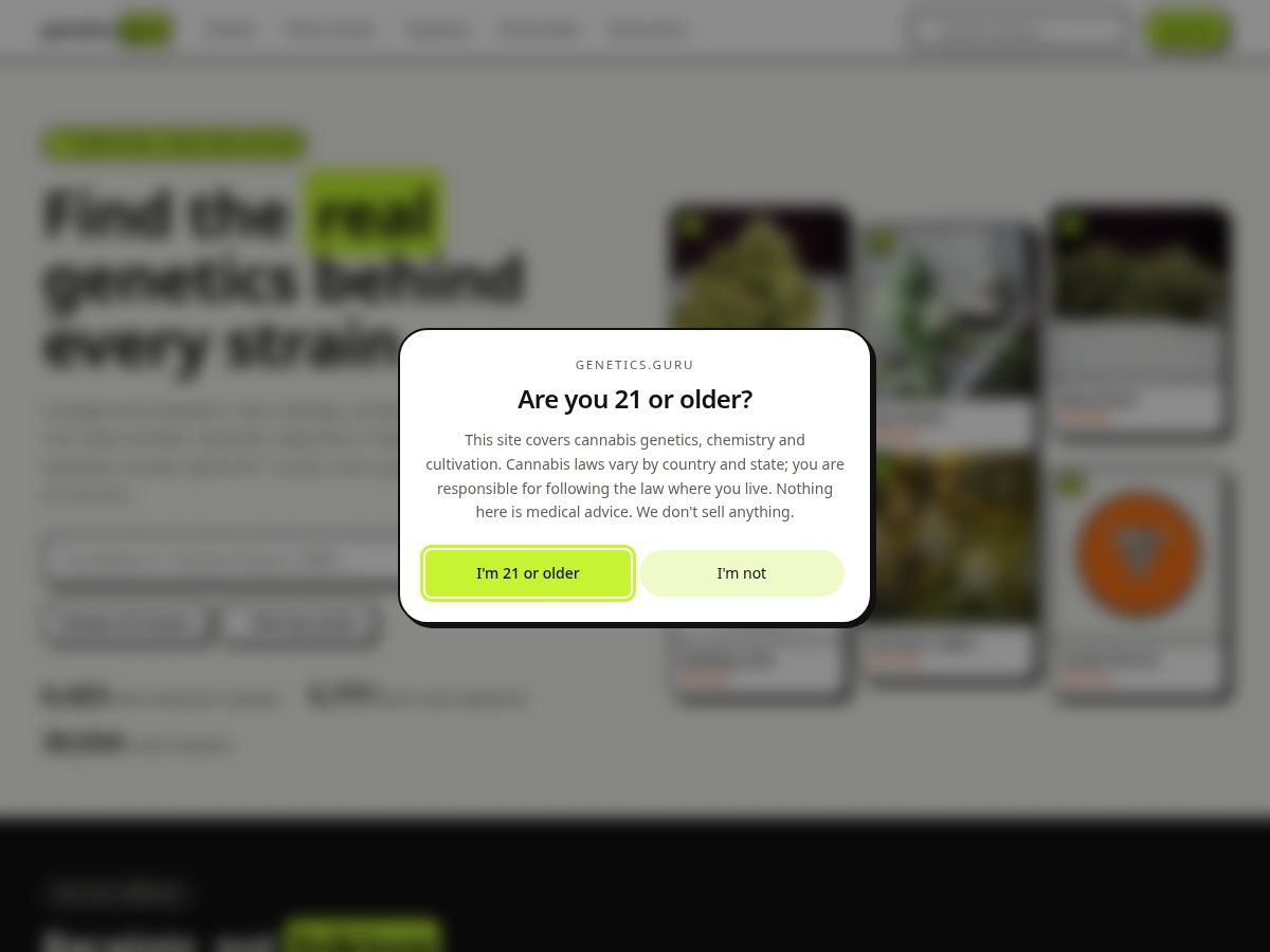 Landing-page snapshot of genetics.guru