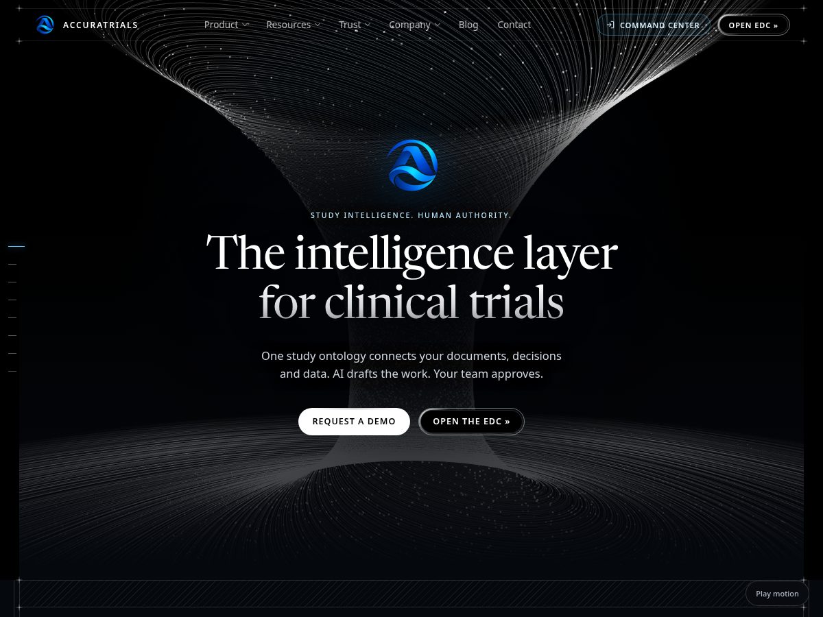 Landing-page snapshot of getaccuratrials.com