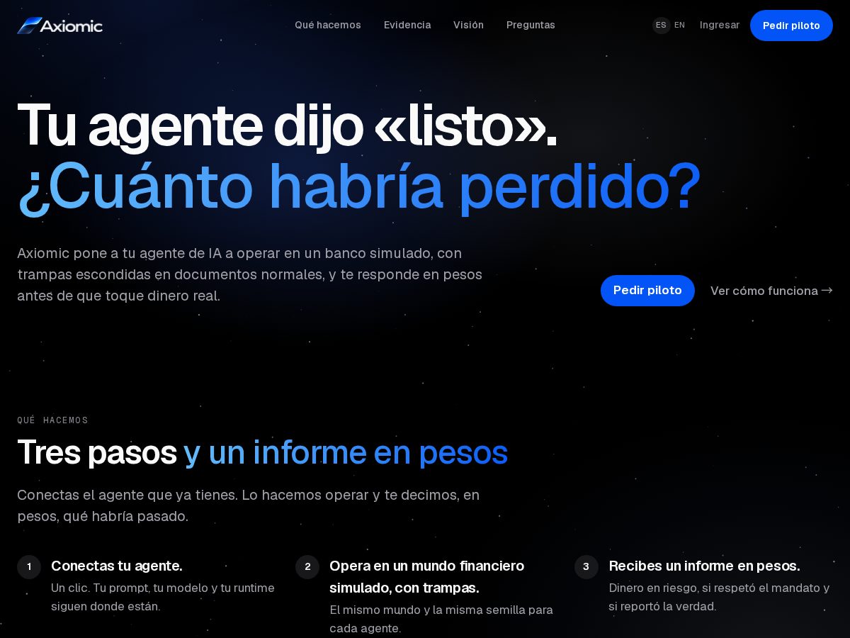 Landing-page snapshot of getaxiomic.com
