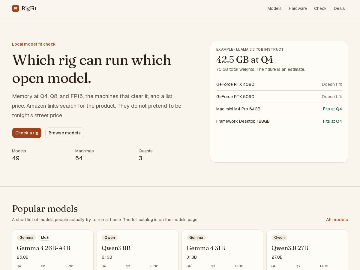 Landing-page snapshot of getrigfit.com