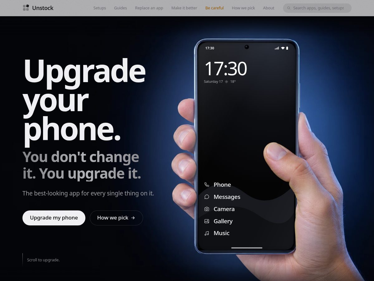 Landing-page snapshot of getunstock.com