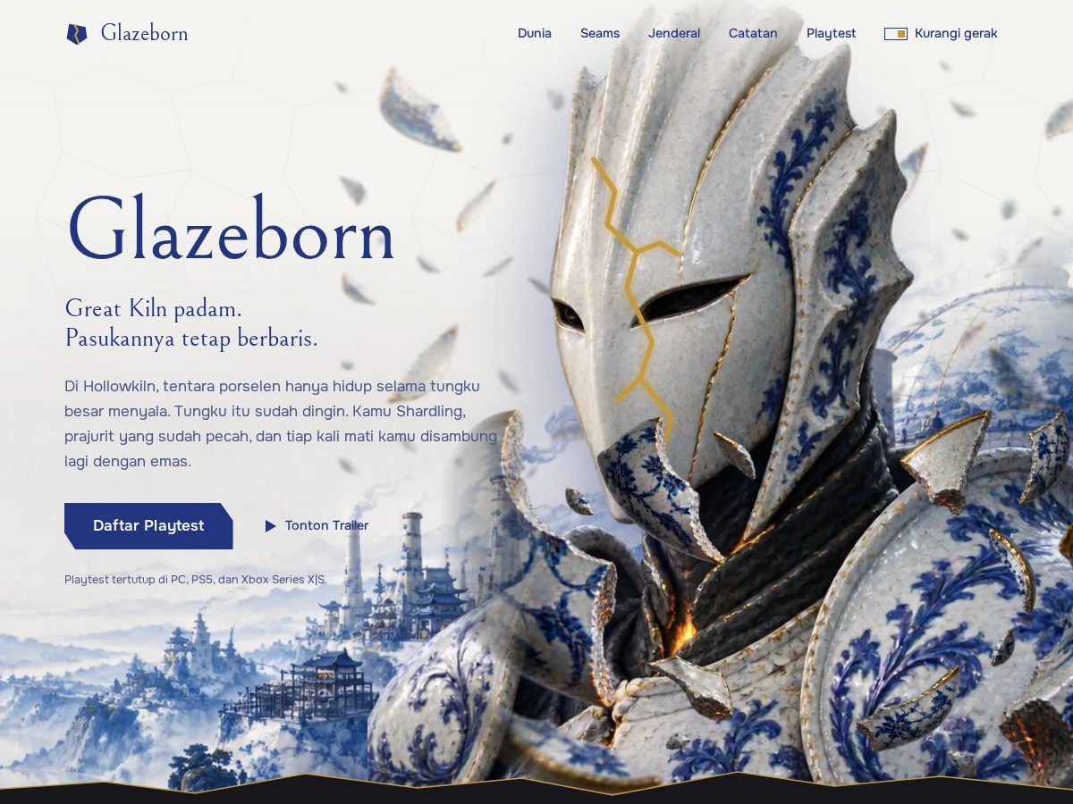 Landing-page snapshot of glazeborn.com