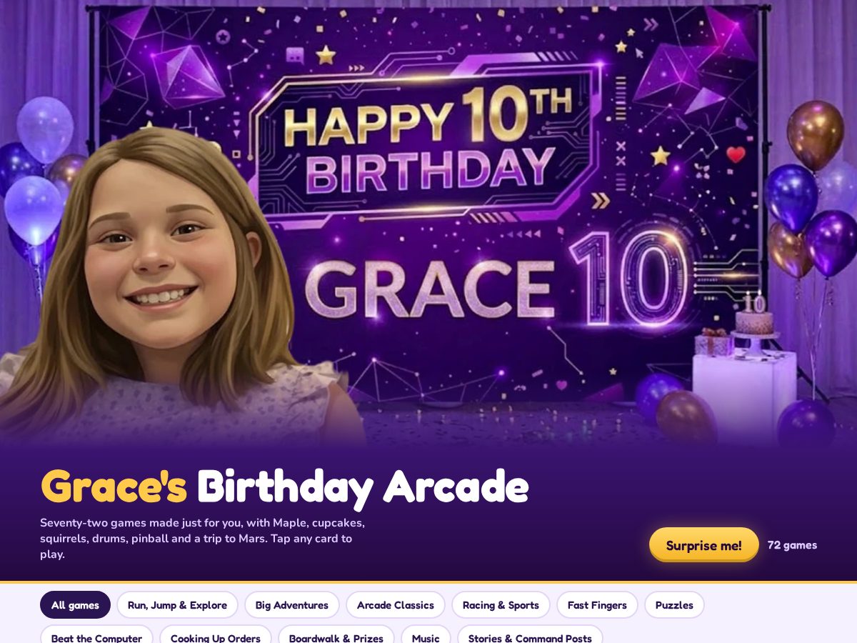 Landing-page snapshot of gracie-games.com