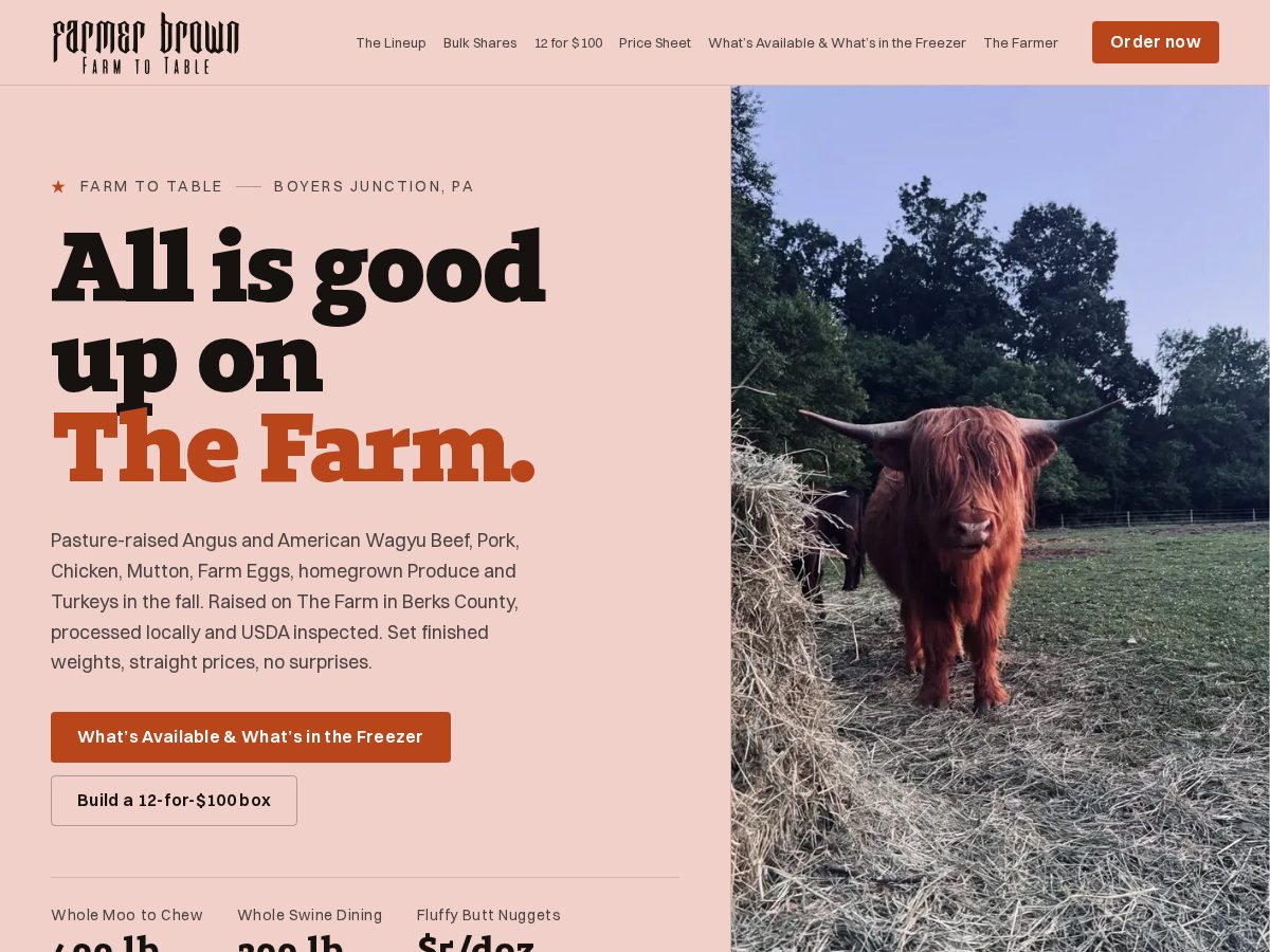 Landing-page snapshot of grizzbrownthefarmer.com