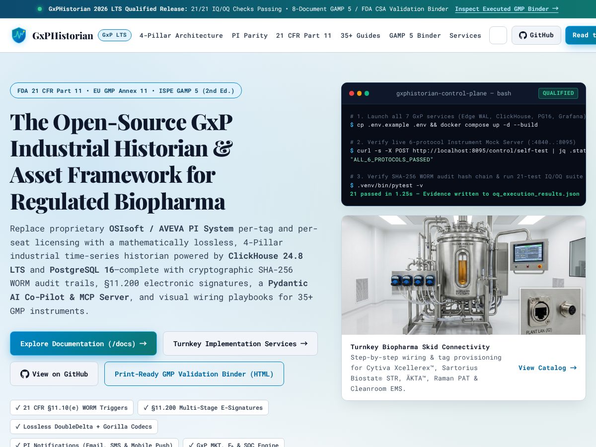 Landing-page snapshot of gxphistorian.com