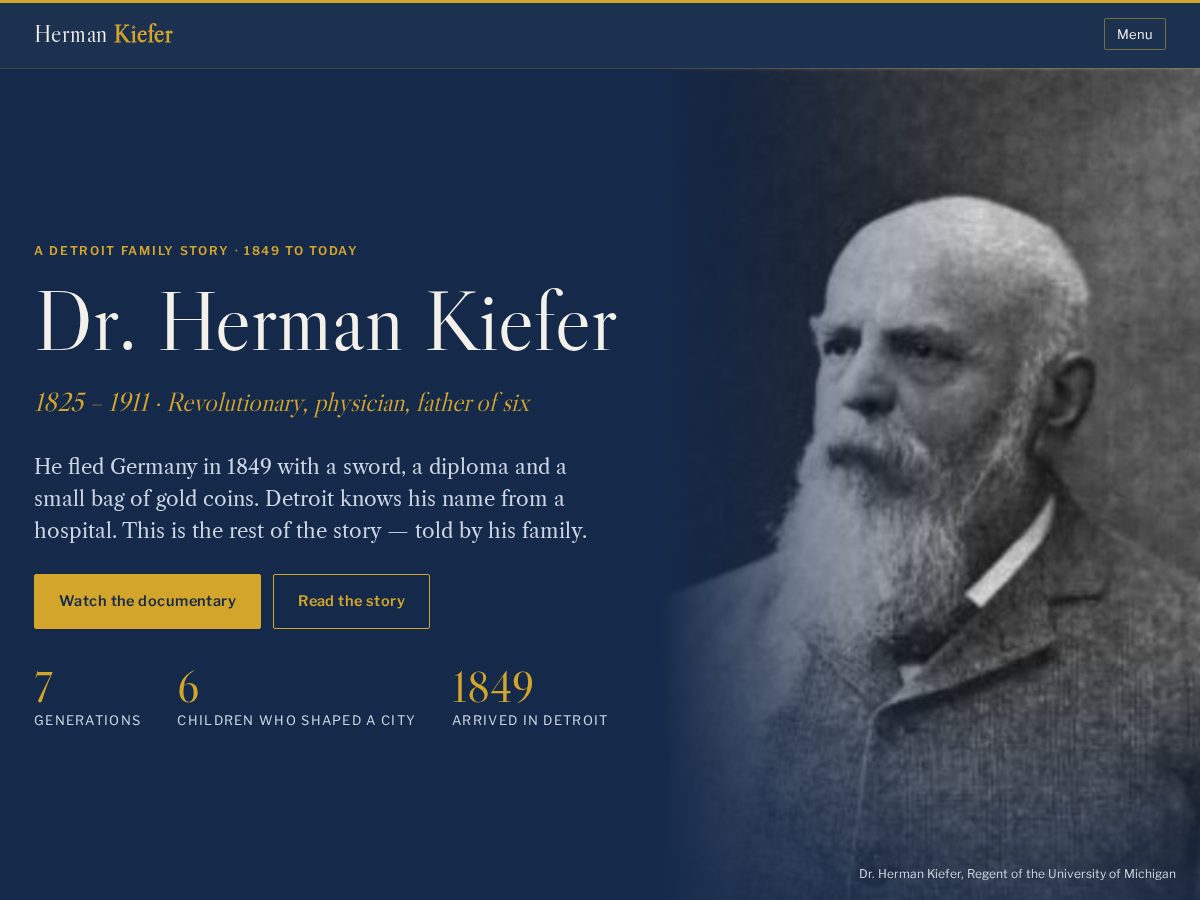 Landing-page snapshot of hermankiefer.com