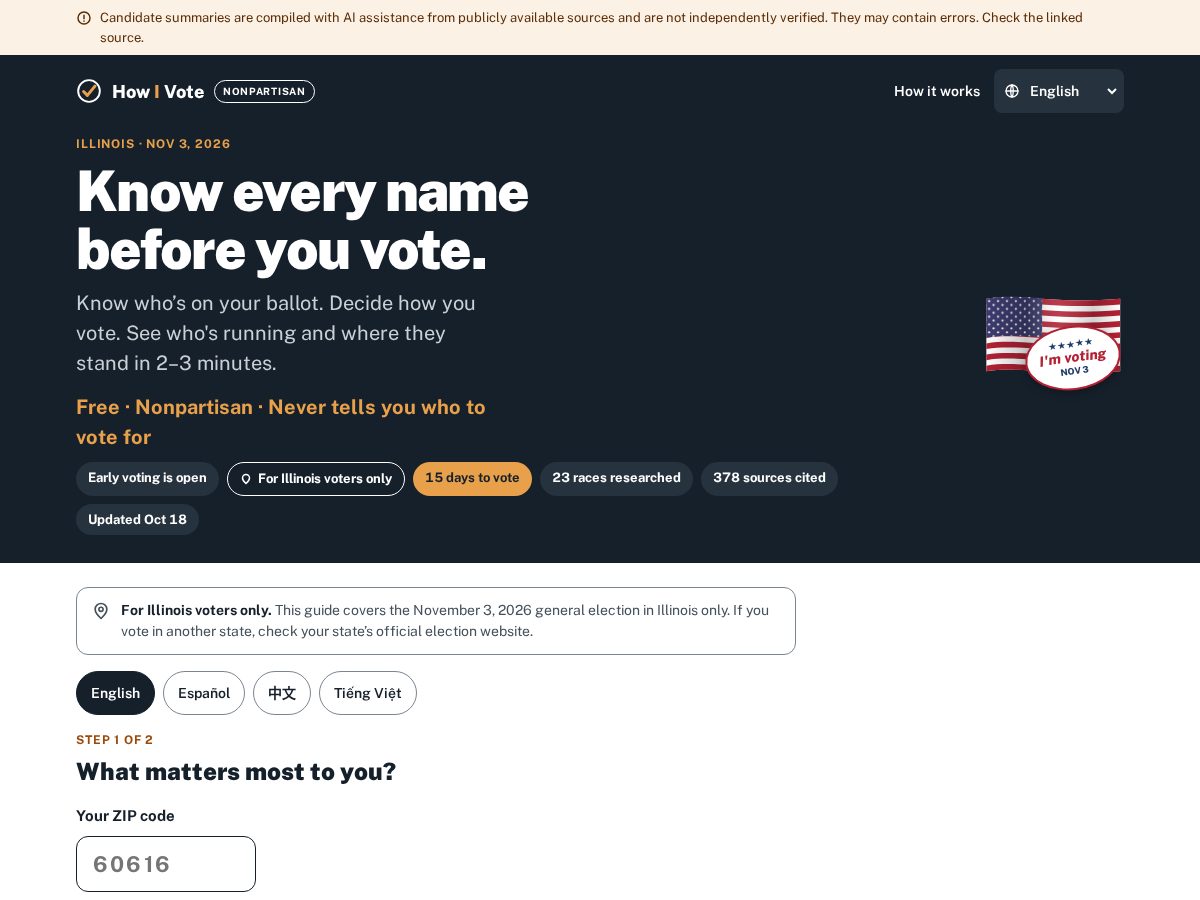 Landing-page snapshot of howivote.org