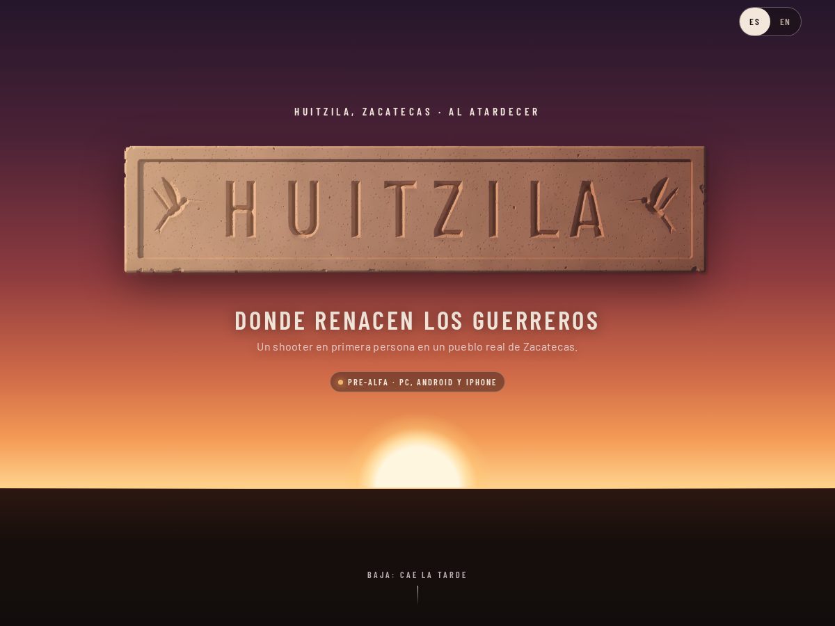 Landing-page snapshot of huitzila.games