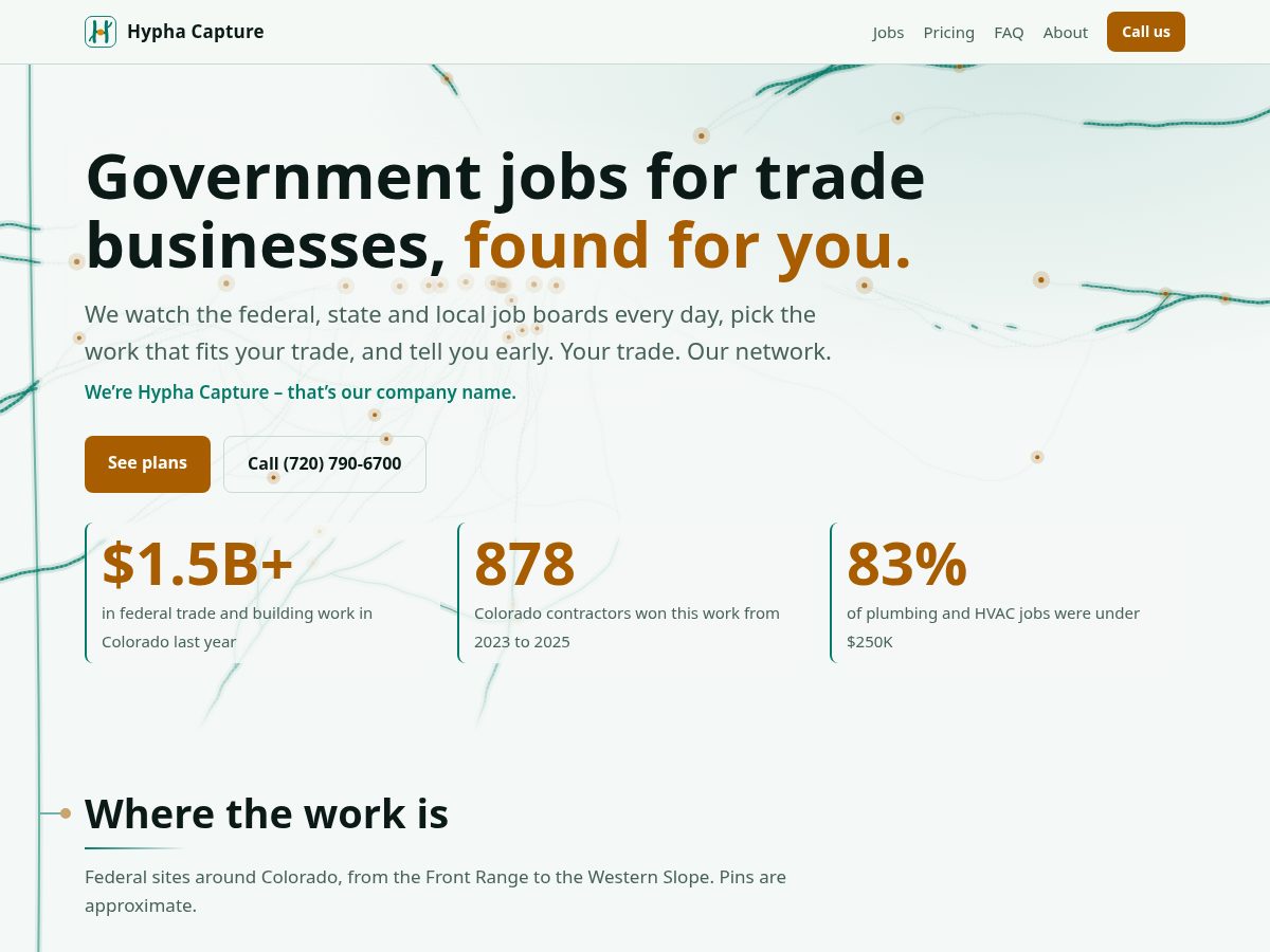 Landing-page snapshot of hyphacapture.com