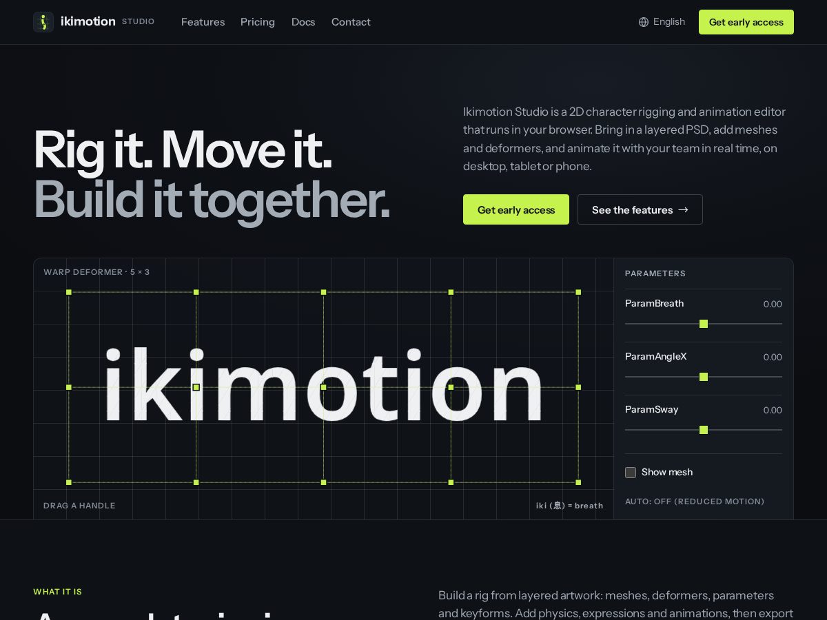 Landing-page snapshot of ikimotion.studio
