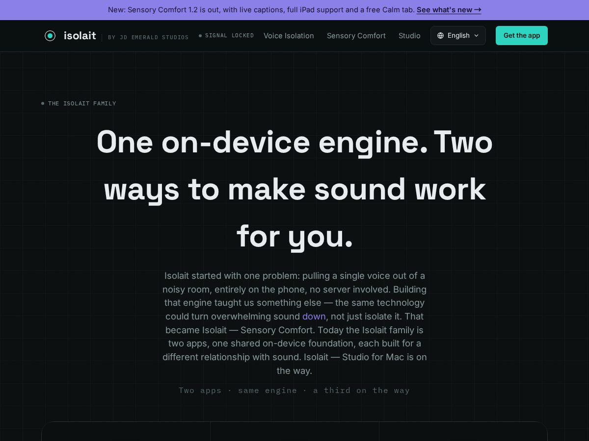 Landing-page snapshot of isolait.com