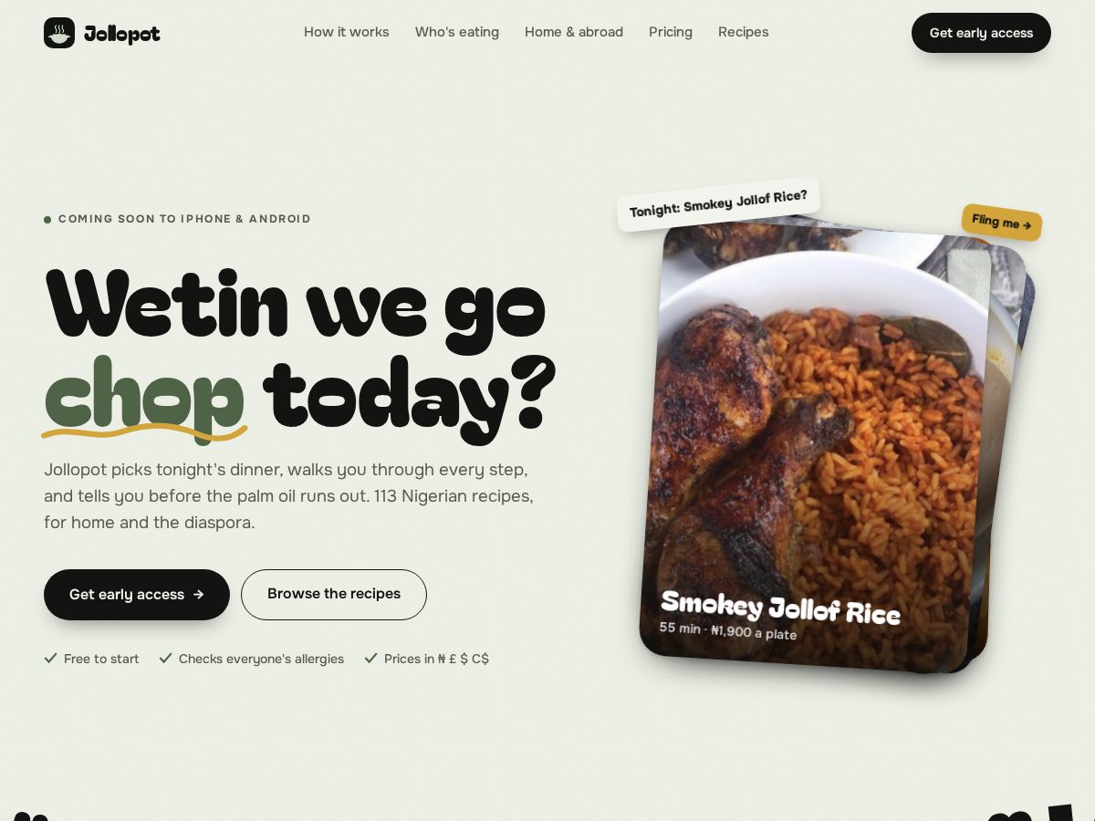 Landing-page snapshot of jollopot.com