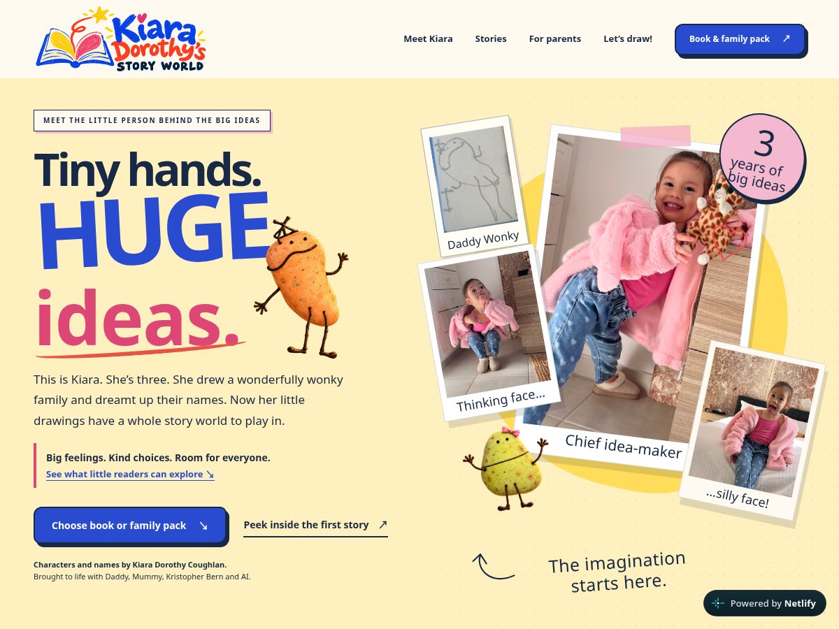 Landing-page snapshot of kiaradorothysstoryworld.com