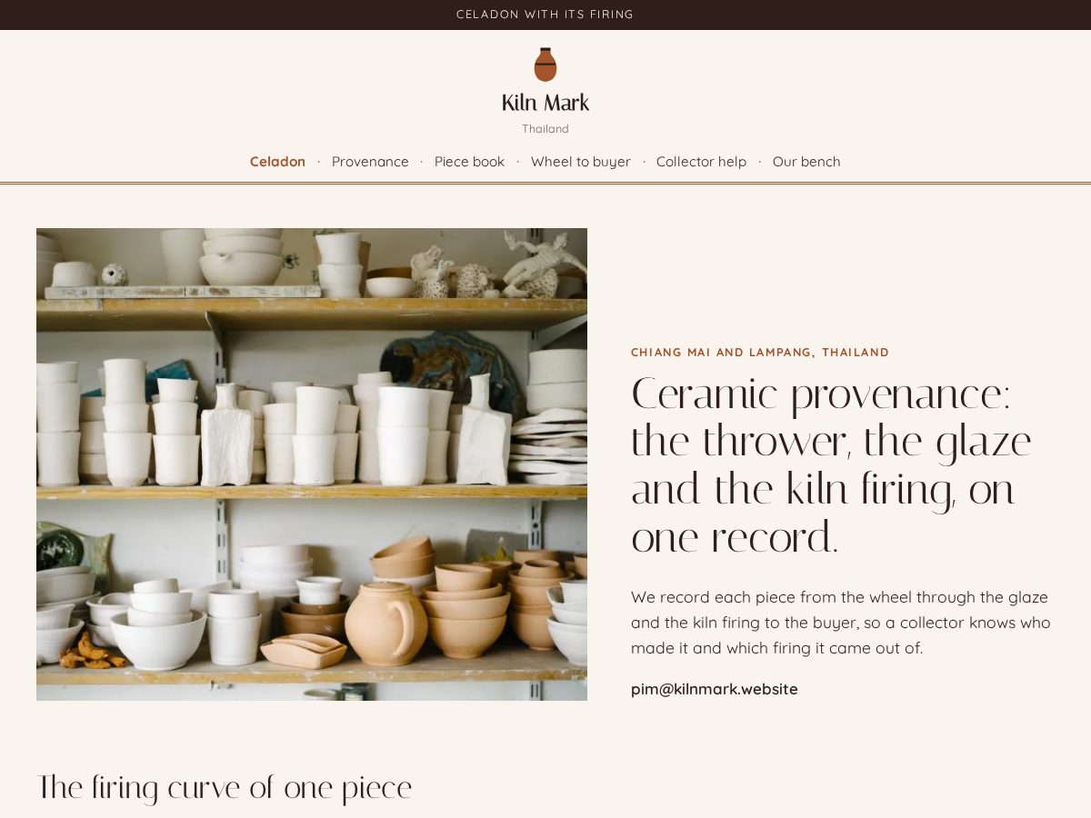 Landing-page snapshot of kilnmark.website