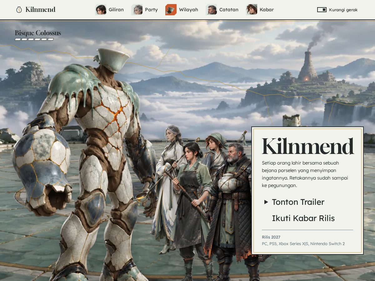 Landing-page snapshot of kilnmend.com