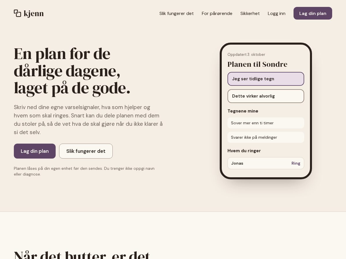 Landing-page snapshot of kjenn.app