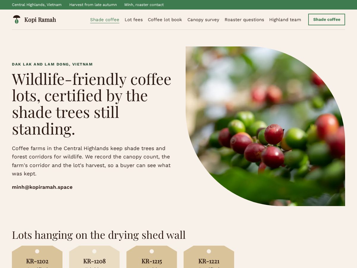 Landing-page snapshot of kopiramah.space