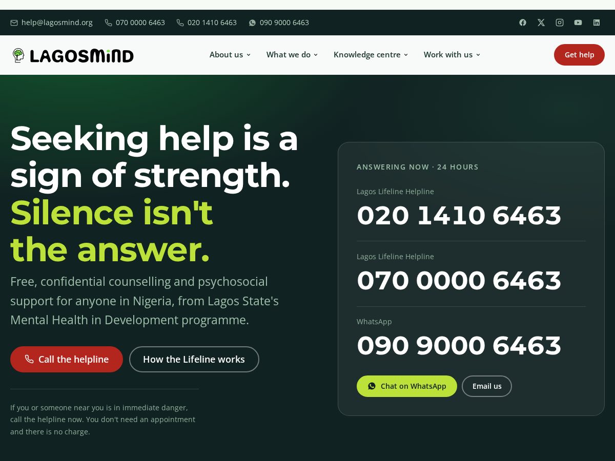 Landing-page snapshot of lagosminded.org