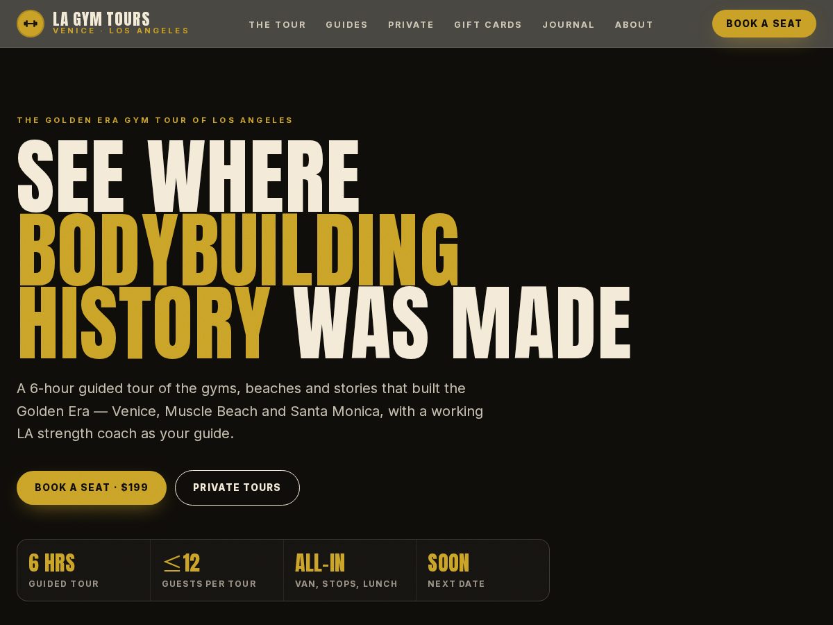 Landing-page snapshot of lagymtour.com