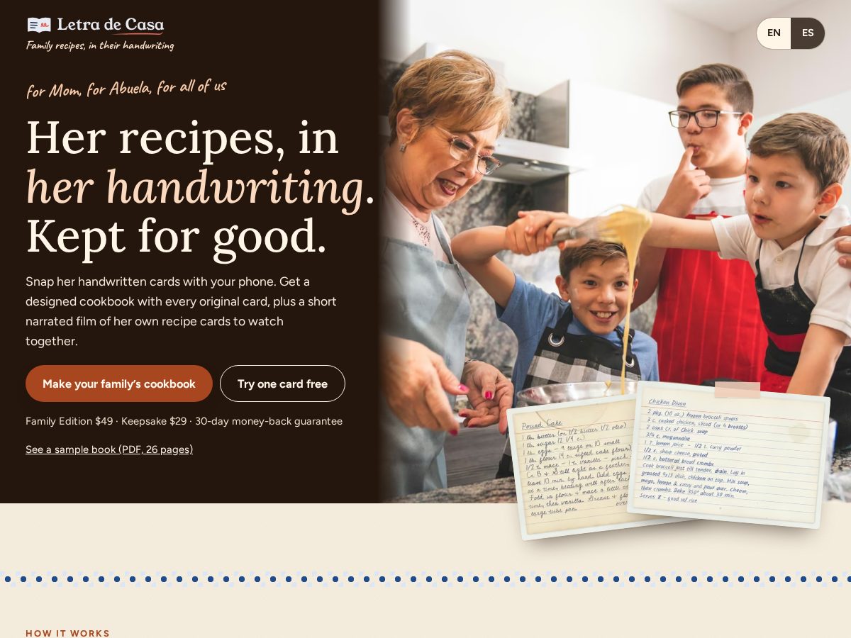 Landing-page snapshot of letradecasa.com