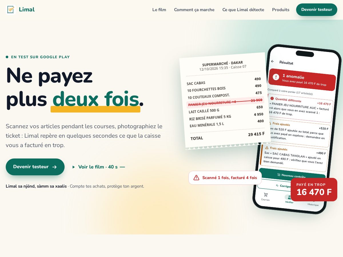 Landing-page snapshot of limal.app