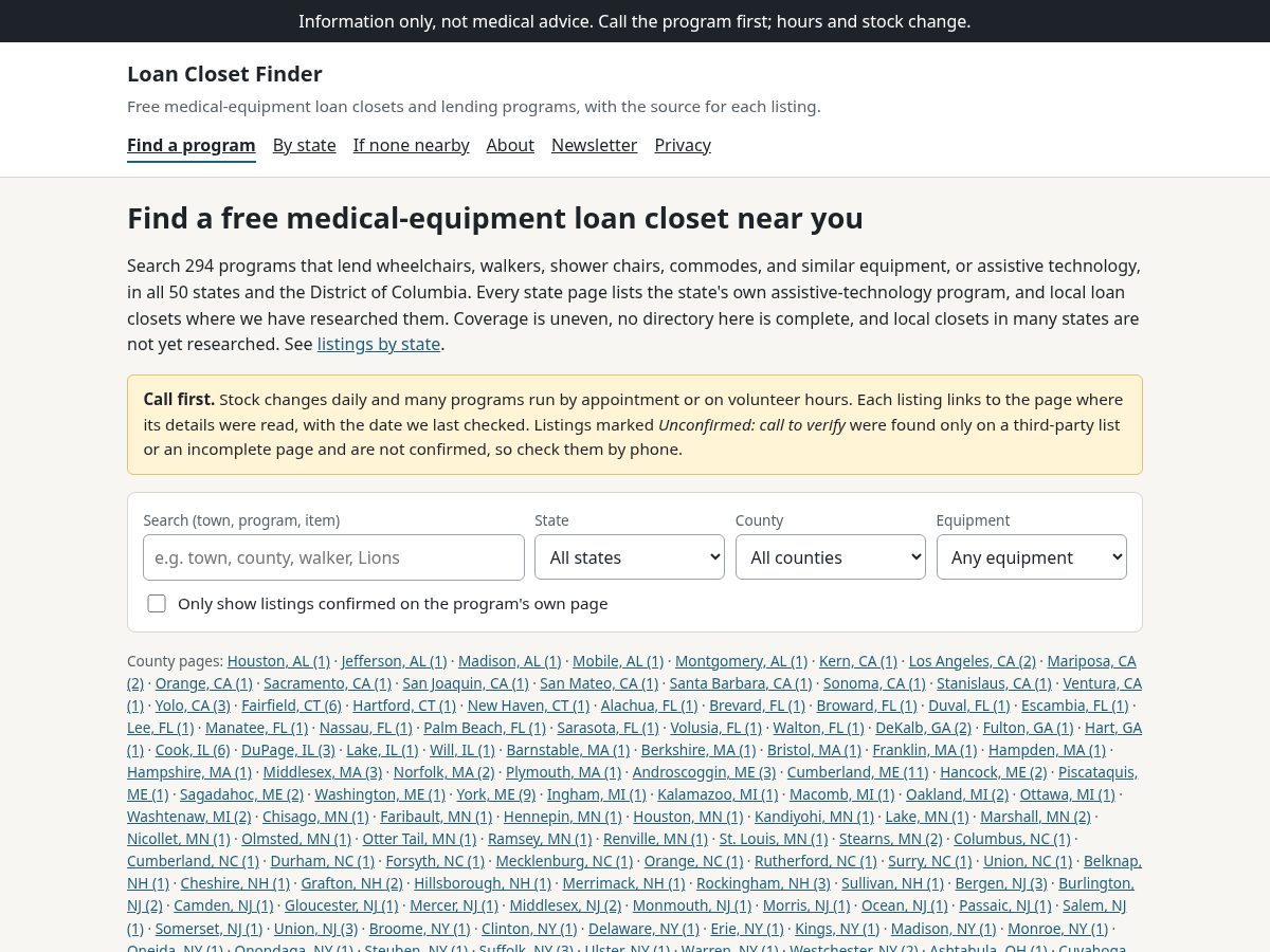 Landing-page snapshot of loanclosetfinder.com