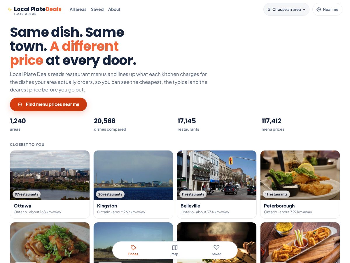 Landing-page snapshot of localplatedeals.com