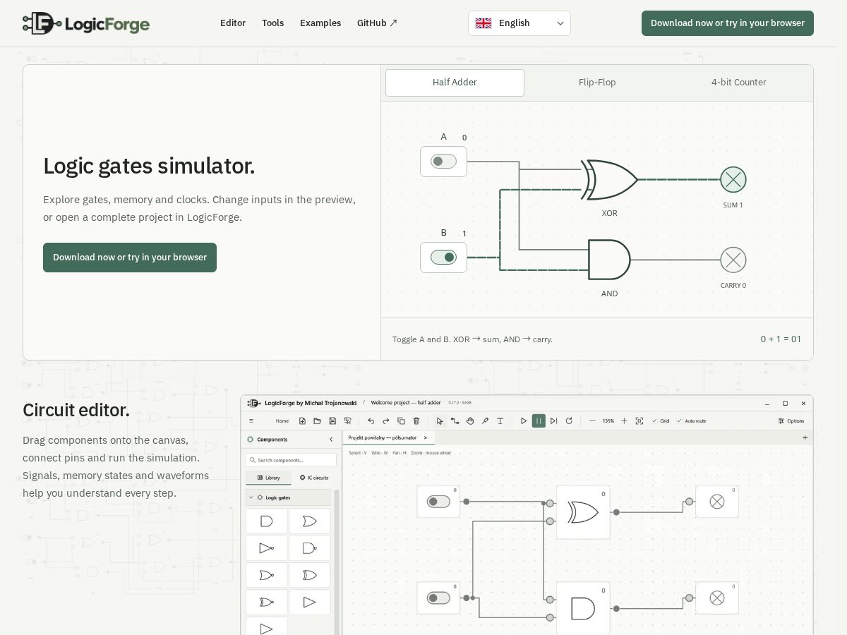 Landing-page snapshot of logicforge.site