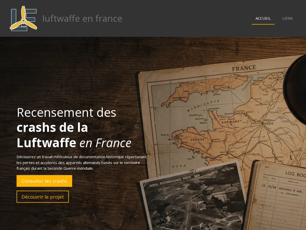Landing-page snapshot of luftwaffe-en-france.com