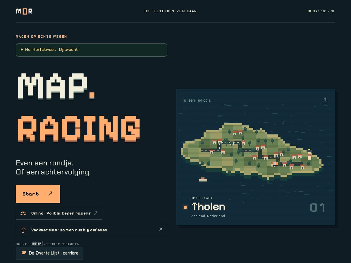 Landing-page snapshot of map.racing