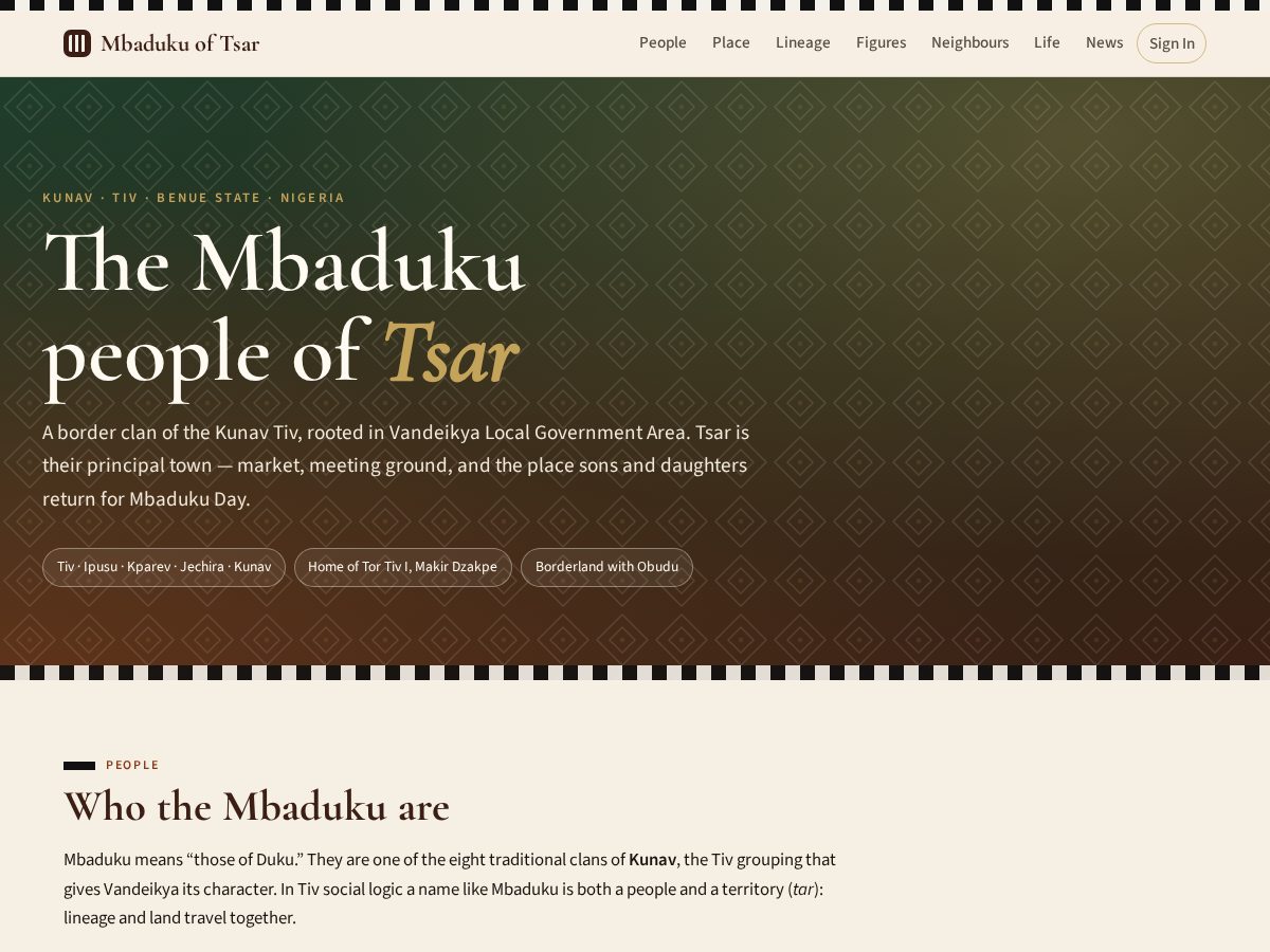 Landing-page snapshot of mbaduku.org