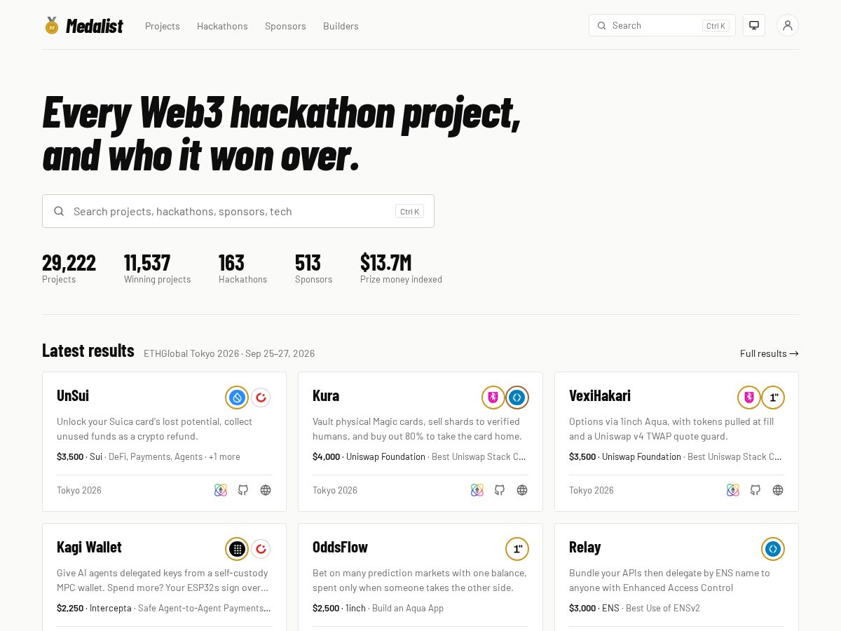 Landing-page snapshot of medalist.build