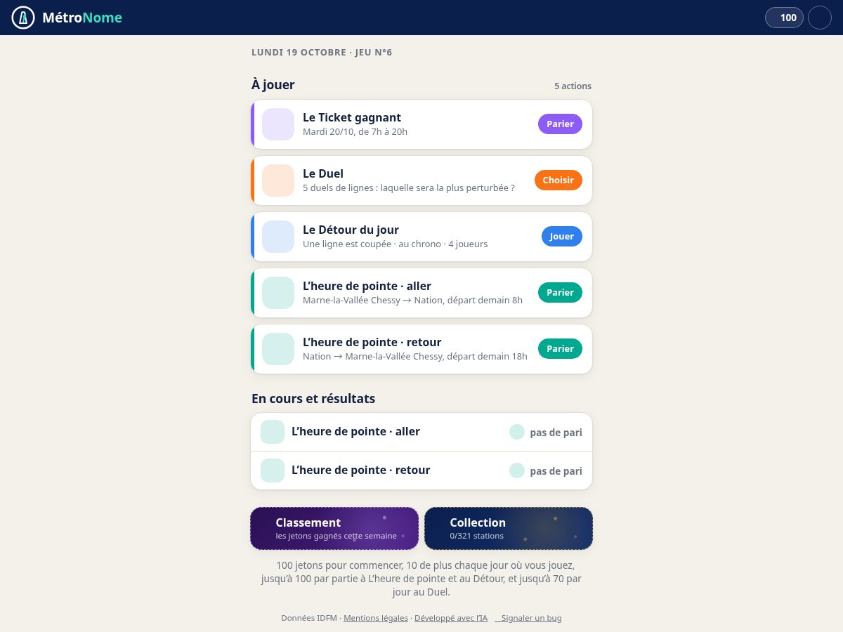 Landing-page snapshot of metro-nome.app