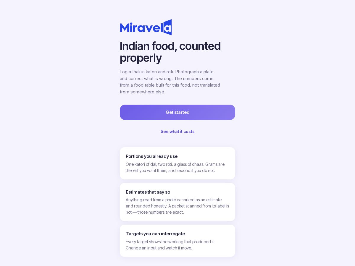 Landing-page snapshot of miravela.health